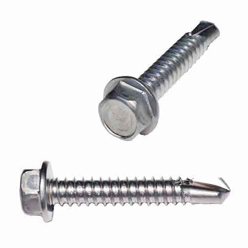TEK8112S #8 X 1-1/2" Hex Washer Head, Self-Drilling Screw, 410 Stainless